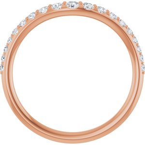 14K Rose 1/3 CTW Lab-Grown Diamond Graduated Contour Band