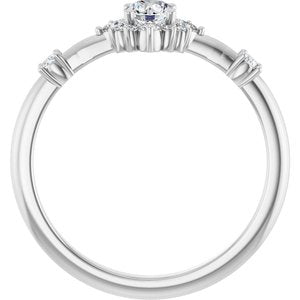 14K White Gold 3/8 CTW Lab-Grown Diamond Halo-Style Ring