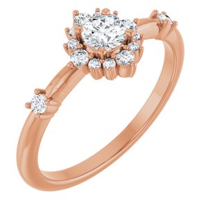 14K Rose Gold 3/8 CTW Lab-Grown Diamond Halo-Style Ring