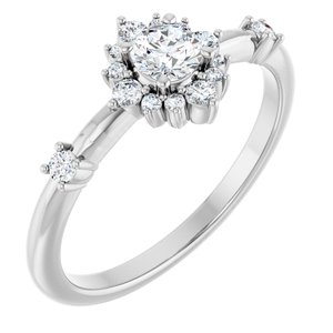 14K White Gold 3/8 CTW Lab-Grown Diamond Halo-Style Ring