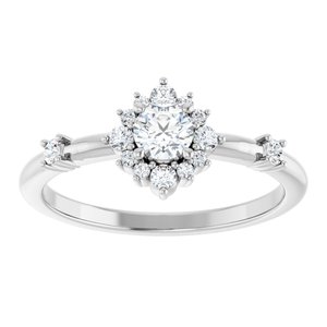 14K White Gold 3/8 CTW Lab-Grown Diamond Halo-Style Ring