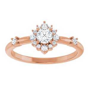14K Rose Gold 3/8 CTW Lab-Grown Diamond Halo-Style Ring