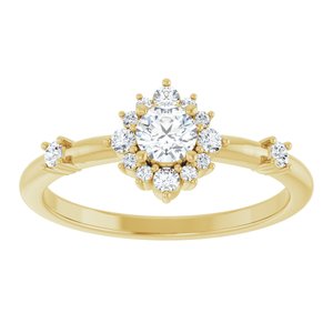 14K Yellow Gold 3/8 CTW Lab-Grown Diamond Halo-Style Ring