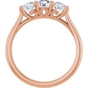 14K Rose 3/4 CTW Natural Diamond Anniversary Band