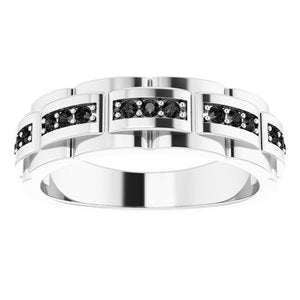 Sterling Silver 1/4 CTW  Natural Black Diamond Ring