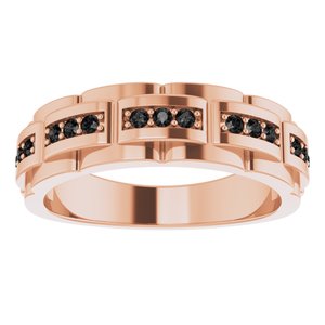 14K Rose Gold 1/4 CTW  Natural Black Diamond Ring
