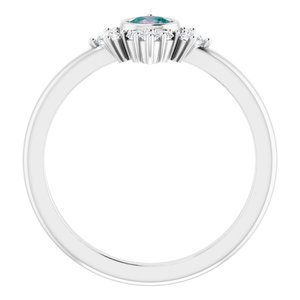 Platinum Lab-Grown Alexandrite & 1/5 CTW Natural Diamond Ring
