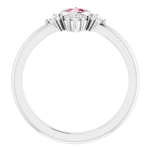 Platinum Natural Pink Tourmaline & 1/5 CTW Natural Diamond Ring