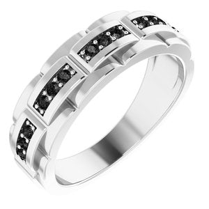 Sterling Silver 1/4 CTW Natural Black Diamond Ring