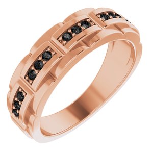 14K Rose Gold 1/4 CTW  Natural Black Diamond Ring