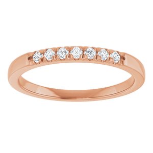 14K Rose Gold 1/6 CTW Natural Diamond French-Set Anniversary Band