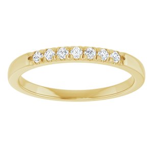 14K Yellow Gold 1/6 CTW Natural Diamond French-Set Anniversary Band