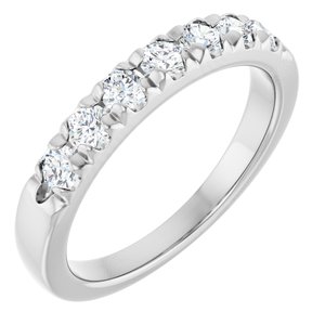 14K White Gold 1/2 CTW Natural Diamond French-Set Anniversary Band