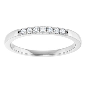 Platinum 1/10 CTW Lab-Grown Diamond French-Set Anniversary Band