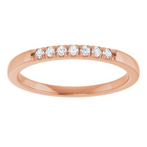 14K Rose Gold 1/10 CTW Lab-Grown Diamond French-Set Anniversary Band