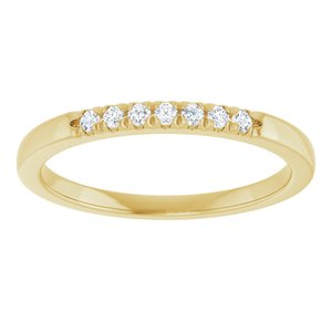 14K Yellow Gold 1/10 CTW Lab-Grown Diamond French-Set Anniversary Band