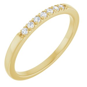 14K Yellow Gold 1/10 CTW Lab-Grown Diamond French-Set Anniversary Band