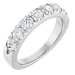 14K White Gold 1 CTW Natural Diamond French-Set Anniversary Band