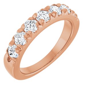 14K Rose Gold 1 1/8 CTW Lab-Grown Diamond French-Set Anniversary Band