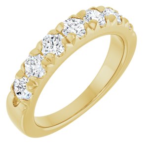 14K Yellow Gold 1 CTW Natural Diamond French-Set Anniversary Band