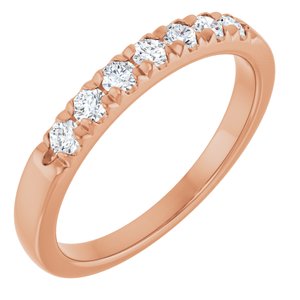 14K Rose Gold 1/4 CTW Natural Diamond French-Set Anniversary Band