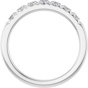14K White Gold 1/2 CTW Natural Diamond French-Set Anniversary Band