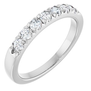 14K White Gold 3/8 CTW Lab-Grown Diamond French-Set Anniversary Band