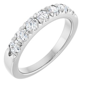 14K White Gold 3/4 CTW Lab-Grown Diamond French-Set Anniversary Band