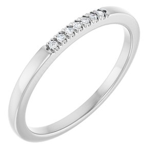 14K White Gold .03 CTW Lab-Grown Diamond French-Set Anniversary Band