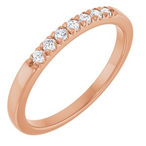 14K Rose Gold 1/6 CTW Natural Diamond French-Set Anniversary Band