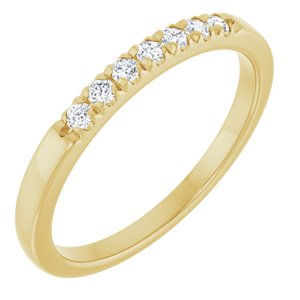 14K Yellow Gold 1/6 CTW Natural Diamond French-Set Anniversary Band