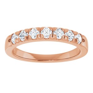 14K Rose Gold 1/2 CTW Lab-Grown Diamond French-Set Anniversary Band