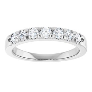 Platinum 1/2 CTW Natural Diamond French-Set Anniversary Band