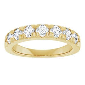 14K Yellow Gold 1 CTW Natural Diamond French-Set Anniversary Band
