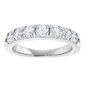 Platinum 1 CTW Natural Diamond French-Set Anniversary Band