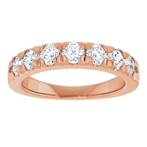 14K Rose Gold 1 1/8 CTW Lab-Grown Diamond French-Set Anniversary Band