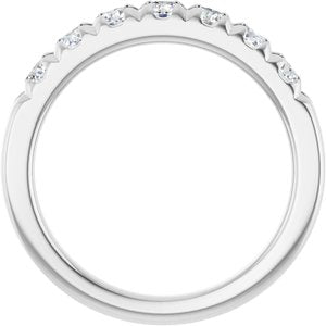 14K White Gold 3/4 CTW Lab-Grown Diamond French-Set Anniversary Band
