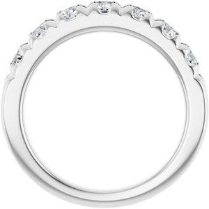 14K White Gold 1 CTW Natural Diamond French-Set Anniversary Band