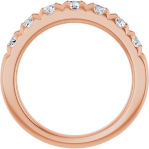 14K Rose Gold 1 1/8 CTW Lab-Grown Diamond French-Set Anniversary Band