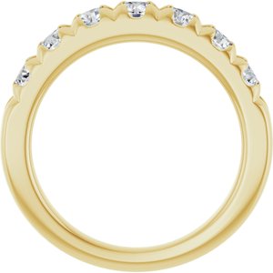 14K Yellow Gold 1 1/8 CTW Lab-Grown Diamond French-Set Anniversary Band