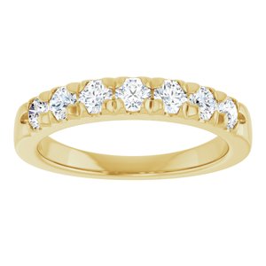 14K Yellow Gold 3/4 CTW Lab-Grown Diamond French-Set Anniversary Band