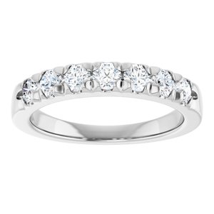 14K White Gold 3/4 CTW Lab-Grown Diamond French-Set Anniversary Band