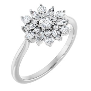 Sterling Silver 1/2 CTW Natural Diamond Vintage-Inspired Ring