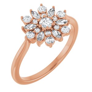 14K Rose Gold 1/2 CTW Natural Diamond Vintage-Inspired Ring
