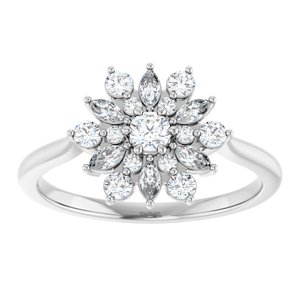 Sterling Silver 1/2 CTW Natural Diamond Vintage-Inspired Ring