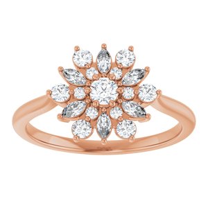 14K Rose Gold 1/2 CTW Natural Diamond Vintage-Inspired Ring