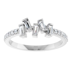 14K White Gold 1/3 CTW Natural Diamond Scattered Ring