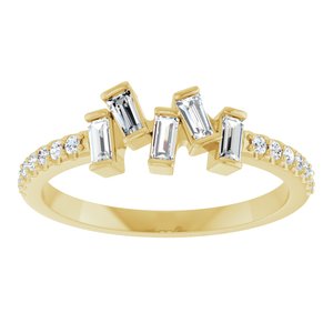 14K Yellow Gold 1/3 CTW Natural Diamond Scattered Ring