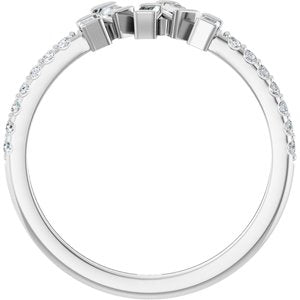 Platinum 1/3 CTW Natural Diamond Scattered Ring