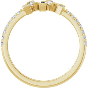 14K Yellow Gold 1/3 CTW Natural Diamond Scattered Ring